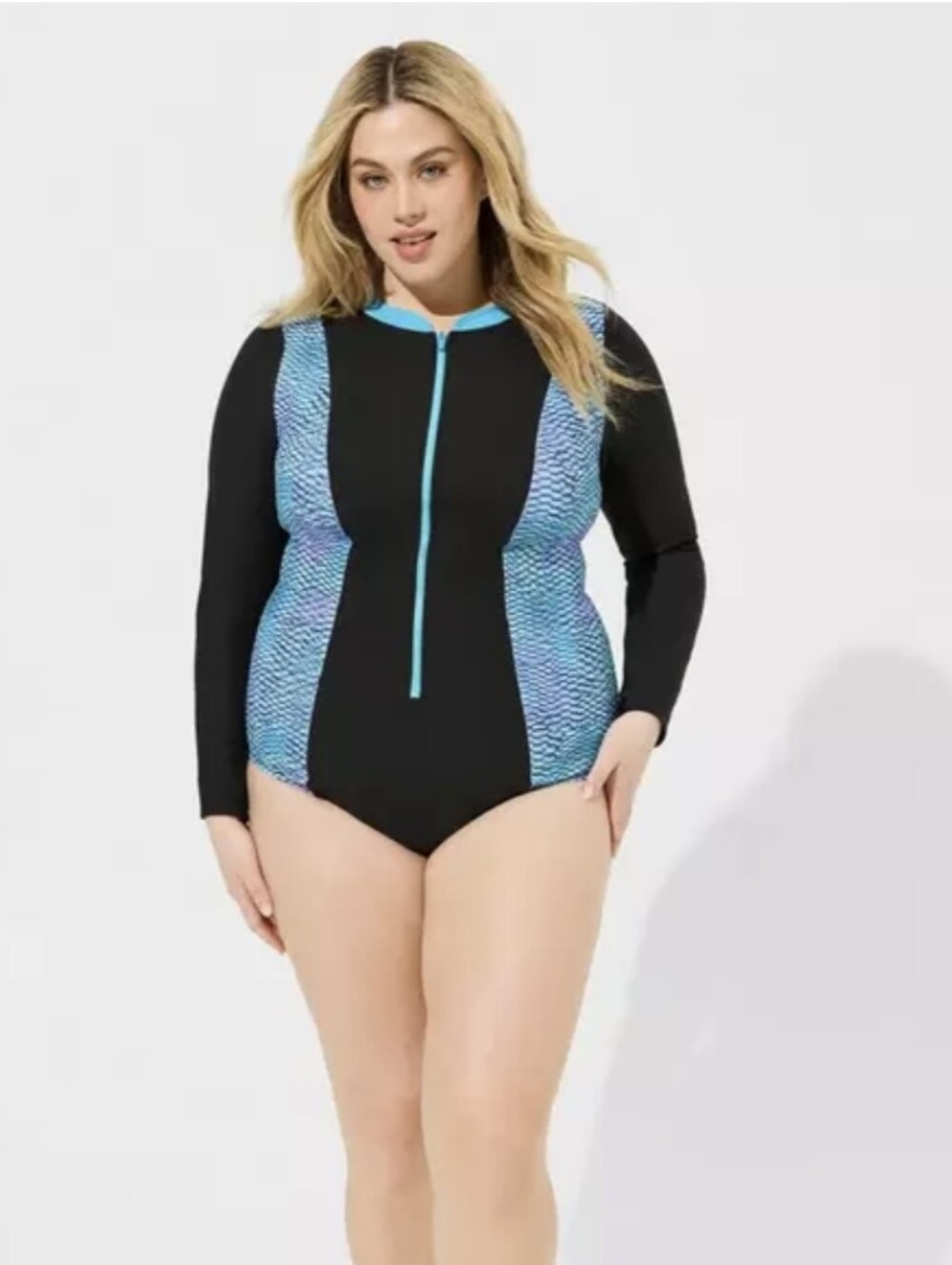 Torrid Sun Protective Wireless Shaping Long Sleeve One Piece Swimsuit 1X 14 16